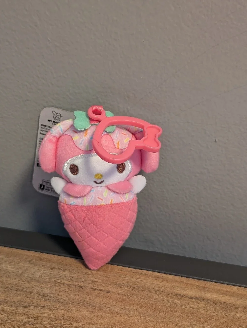 Sanrio Plush Backpack Clip Set of 3 Kuromi, Hello Kitty, My Melody Charms Kawaii